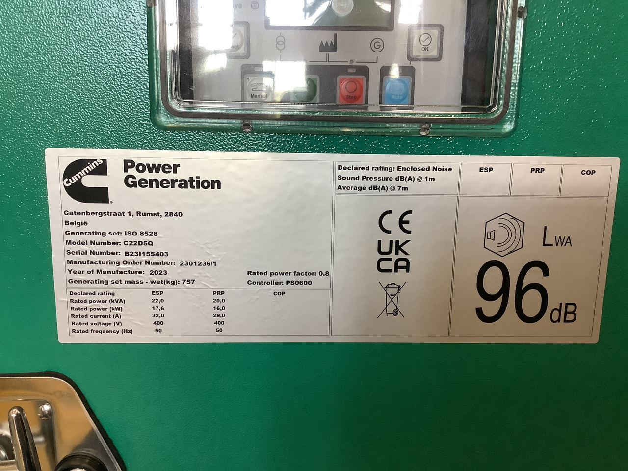 Cummins C22D5Q. 22KVA Generator. Brand new. - Industrie generator: afbeelding 4 Cummins C22D5Q. 22KVA Generator. Brand new. - Industrie generator: afbeelding 4