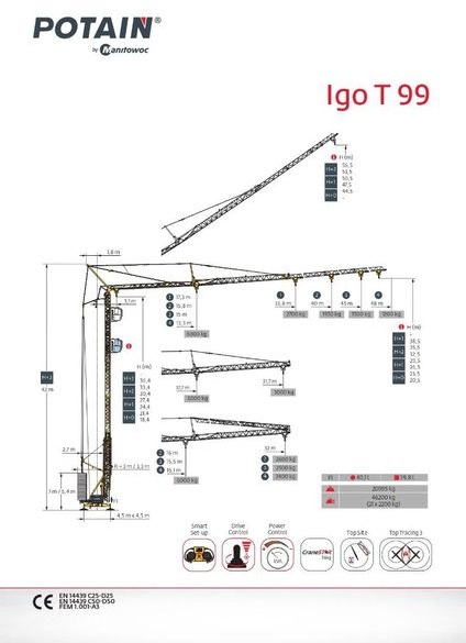 Potain IGO T 99 - Snelmontagekraan: afbeelding 1 Potain IGO T 99 - Snelmontagekraan: afbeelding 1