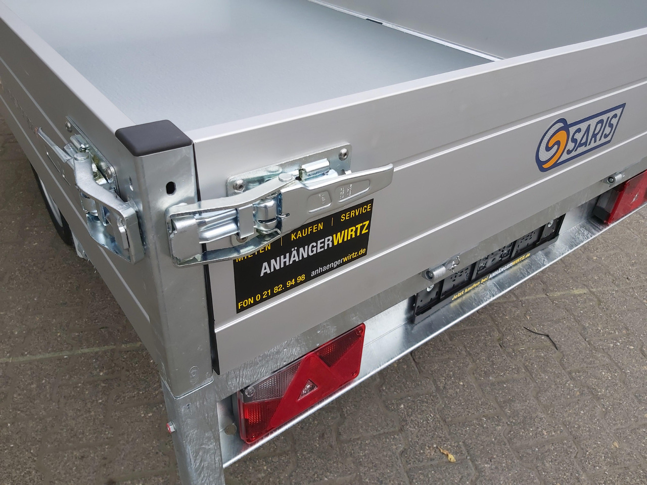 Kipper aanhangwagen Saris Kipper K1 256 150 1500 1 256x150x30cm silver Handpumpe 13" 1500kg Online Januar Aktion: afbeelding 7