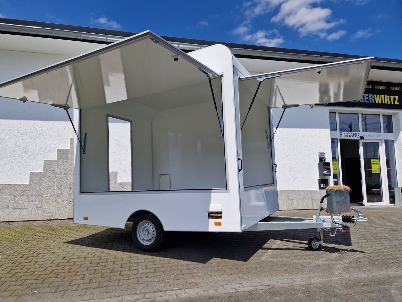 Verkaufsanhänger VK 300 220 aero retro 300x220x230cm 2 Verkaufsklappen rechts & vorn Hecktür 1300kg - Verkoopwagen: afbeelding 1 Verkaufsanhänger VK 300 220 aero retro 300x220x230cm 2 Verkaufsklappen rechts & vorn Hecktür 1300kg - Verkoopwagen: afbeelding 1