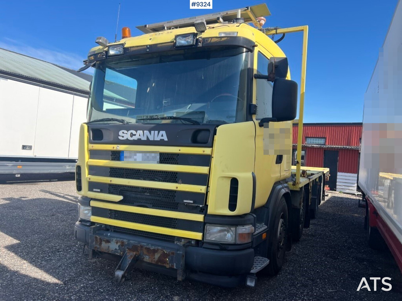 Flatbed truck Scania R124GB8X26NB420 - Vrachtwagen met open laadbak: afbeelding 1 Flatbed truck Scania R124GB8X26NB420 - Vrachtwagen met open laadbak: afbeelding 1