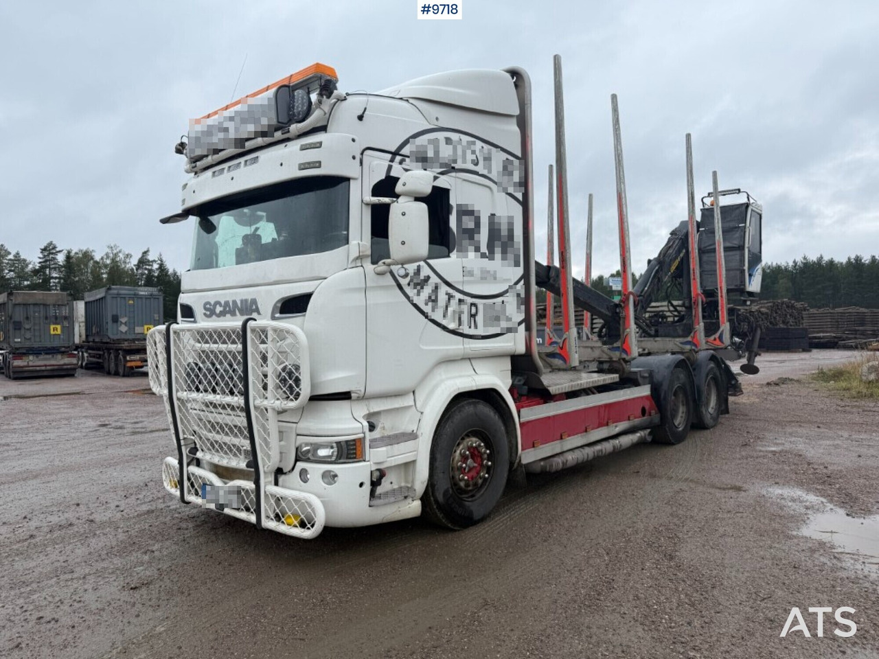 Log truck Scania R520 with crane - Houttransport, Kraanwagen: afbeelding 1 Log truck Scania R520 with crane - Houttransport, Kraanwagen: afbeelding 1