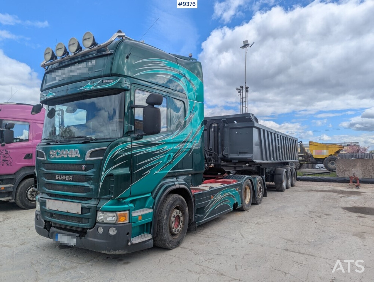 Truck unit Scania R730 V8 6X2 with RKP tipping trailer (VIDEO) - Trekker: afbeelding 1 Truck unit Scania R730 V8 6X2 with RKP tipping trailer (VIDEO) - Trekker: afbeelding 1