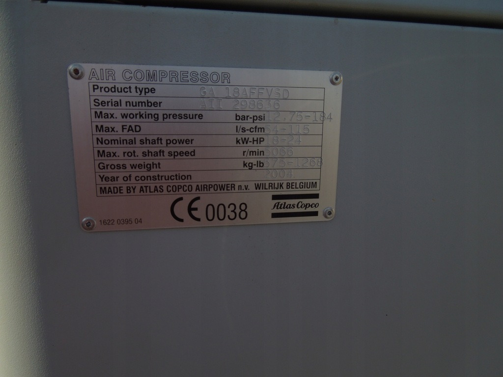ATLAS COPCO GA18VSDFF - Luchtcompressor: afbeelding 5 ATLAS COPCO GA18VSDFF - Luchtcompressor: afbeelding 5