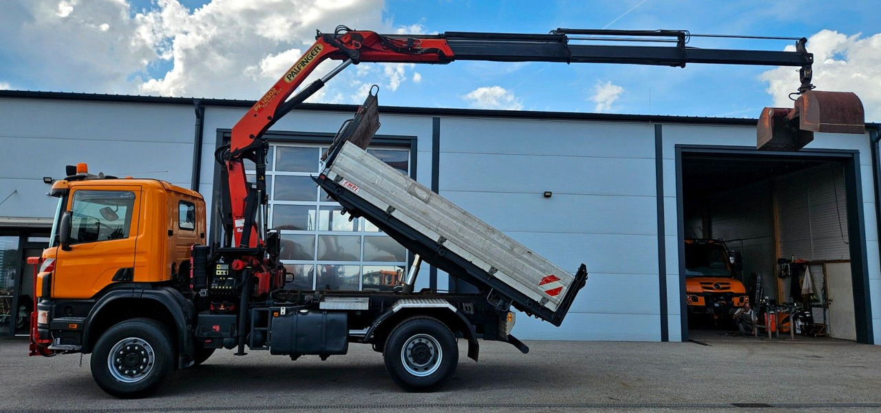 Scania P114 CB 380 4x4 Palfinger PK12502 Kran Funk - Kipper vrachtwagen, Kraanwagen: afbeelding 2 Scania P114 CB 380 4x4 Palfinger PK12502 Kran Funk - Kipper vrachtwagen, Kraanwagen: afbeelding 2