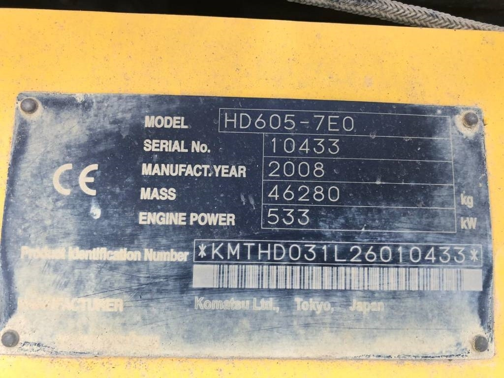 Komatsu HD605-7 - Zelfrijdende kiepwagen: afbeelding 4 Komatsu HD605-7 - Zelfrijdende kiepwagen: afbeelding 4