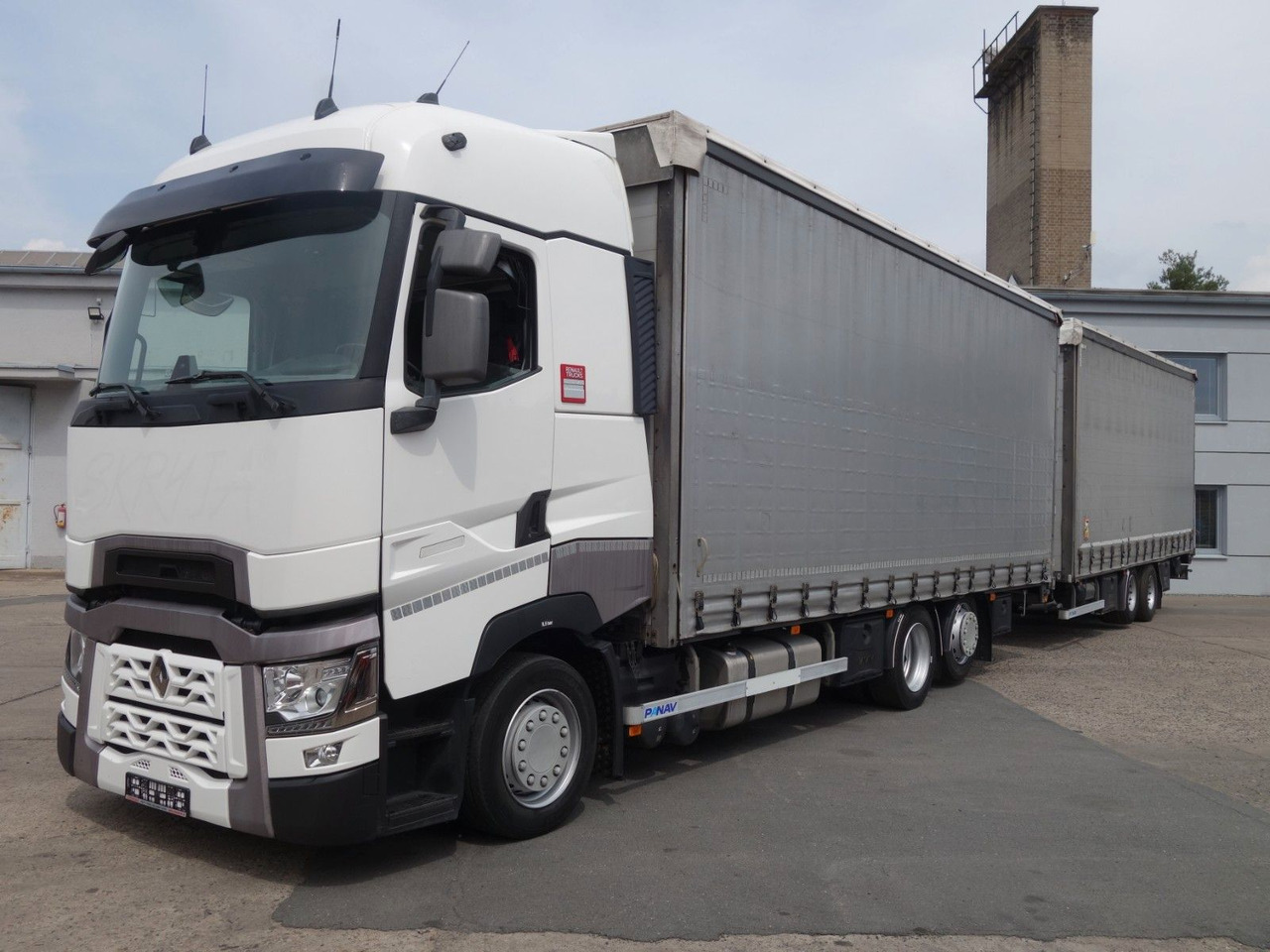 Renault T520 6x2 + trailer, 120m3, 2x Liftachse - Schuifzeilen vrachtwagen: afbeelding 1 Renault T520 6x2 + trailer, 120m3, 2x Liftachse - Schuifzeilen vrachtwagen: afbeelding 1
