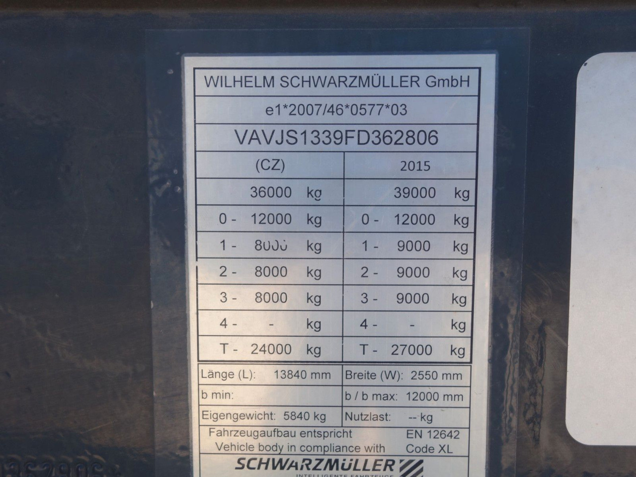 Schuifzeiloplegger Schwarzmüller SPA 3/E  Standard, Liftachse, SAF Achsen: afbeelding 16