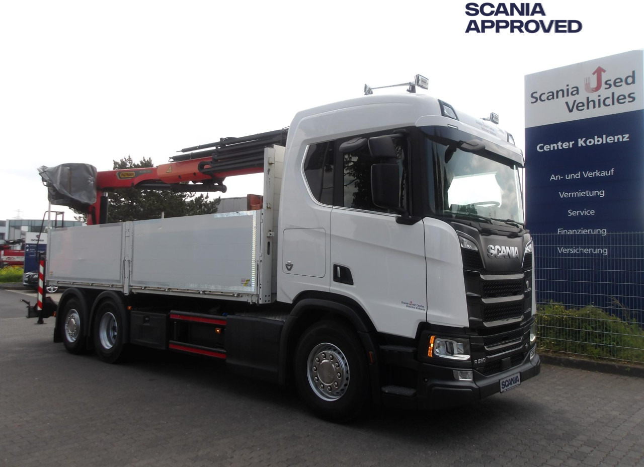 SCANIA R580 - 6x2*4 - V8 - PALFINGER PK 23.001L TEC3 - Vrachtwagen met open laadbak, Kraanwagen: afbeelding 1 SCANIA R580 - 6x2*4 - V8 - PALFINGER PK 23.001L TEC3 - Vrachtwagen met open laadbak, Kraanwagen: afbeelding 1