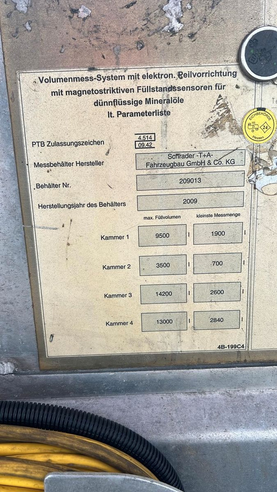 Schrader Treibstoff Diesel/Benzin, 4 Kammern, Sening - Tankoplegger: afbeelding 5 Schrader Treibstoff Diesel/Benzin, 4 Kammern, Sening - Tankoplegger: afbeelding 5