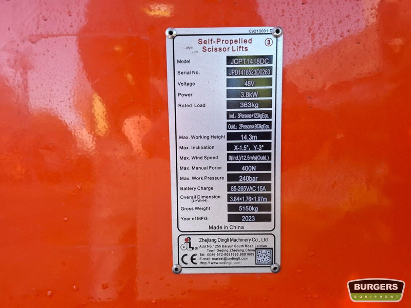 Dingli JCPT1418DC - Schaarlift: afbeelding 5 Dingli JCPT1418DC - Schaarlift: afbeelding 5