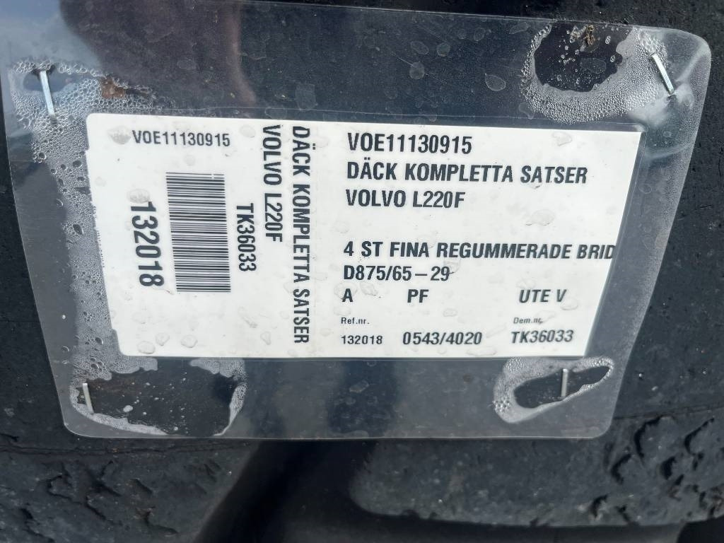 Bridgestone Regummerade 875/65R29 på Volvo L220 fälg - Complete wiel: afbeelding 3 Bridgestone Regummerade 875/65R29 på Volvo L220 fälg - Complete wiel: afbeelding 3