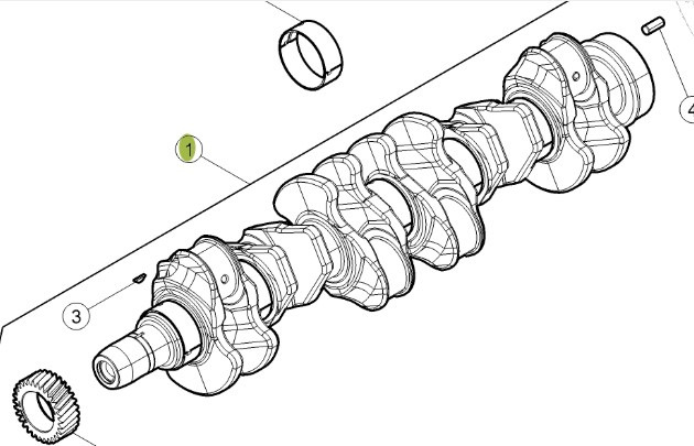 CLAAS Arion 610 660 Wał Korbowy Silnika CZĘŚCI 0011615290 00 1161 529 0 - Krukas voor Landbouwmachine: afbeelding 1 CLAAS Arion 610 660 Wał Korbowy Silnika CZĘŚCI 0011615290 00 1161 529 0 - Krukas voor Landbouwmachine: afbeelding 1