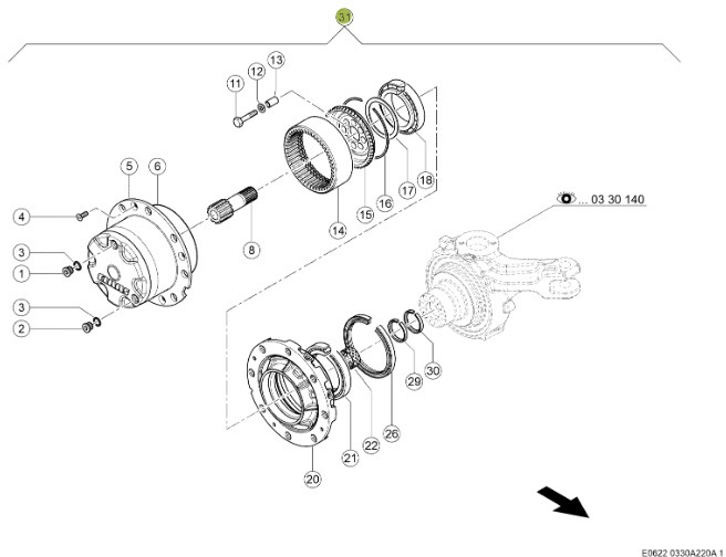 Claas Jaguar 970 - tylna oś napędowa - zwolnica kompletna - Eindaandrijving voor Landbouwmachine: afbeelding 1 Claas Jaguar 970 - tylna oś napędowa - zwolnica kompletna - Eindaandrijving voor Landbouwmachine: afbeelding 1