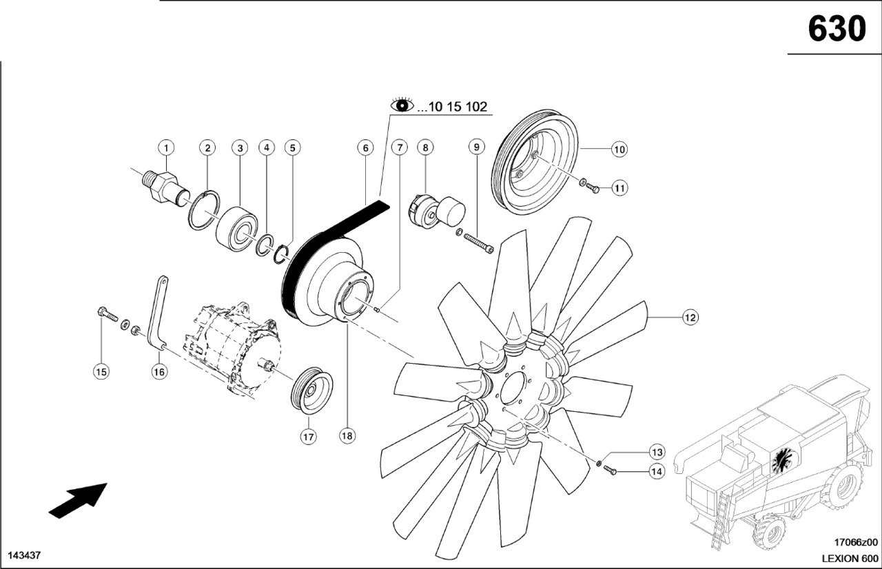Claas Lexion 600 ROTOR 0007436371 (Napęd wentylatora) - Ventilator voor Maaidorser: afbeelding 1 Claas Lexion 600 ROTOR 0007436371 (Napęd wentylatora) - Ventilator voor Maaidorser: afbeelding 1