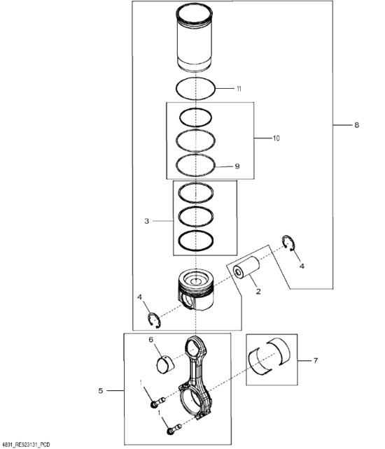 DZ122131 John Deere 8345R - Pręt łączący - Krukstang voor Landbouwmachine: afbeelding 1 DZ122131 John Deere 8345R - Pręt łączący - Krukstang voor Landbouwmachine: afbeelding 1