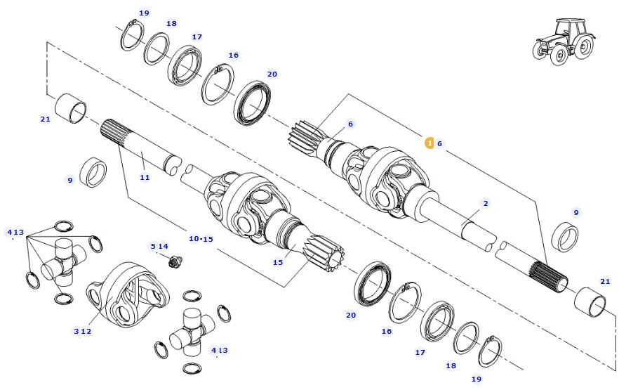 Fendt 927 930 933 936 - półoś kompletna lewa G926301020040 - Aandrijfas voor Landbouwmachine: afbeelding 1 Fendt 927 930 933 936 - półoś kompletna lewa G926301020040 - Aandrijfas voor Landbouwmachine: afbeelding 1