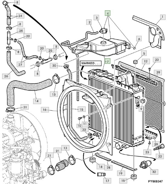 John Deere 6820 6920 6920S - przewód wąź chłodnicy L116423 - Radiateur voor Landbouwmachine: afbeelding 1 John Deere 6820 6920 6920S - przewód wąź chłodnicy L116423 - Radiateur voor Landbouwmachine: afbeelding 1