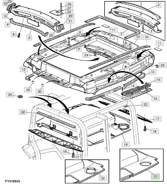 John Deere 6920S - podsufitka tapicerka podbitka panel AL159016 - Cabine en interieur voor Landbouwmachine: afbeelding 1 John Deere 6920S - podsufitka tapicerka podbitka panel AL159016 - Cabine en interieur voor Landbouwmachine: afbeelding 1