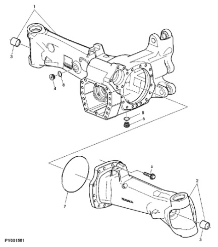 John Deere 7530 Premium - Obudowa AL175817 - As en onderdelen voor Tractor: afbeelding 1 John Deere 7530 Premium - Obudowa AL175817 - As en onderdelen voor Tractor: afbeelding 1