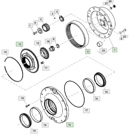 John Deere 7830 Zwolnica Kapelusz Piasta Koło Koronkowe RE564018 R554716 R104756 - Eindaandrijving voor Landbouwmachine: afbeelding 2 John Deere 7830 Zwolnica Kapelusz Piasta Koło Koronkowe RE564018 R554716 R104756 - Eindaandrijving voor Landbouwmachine: afbeelding 2