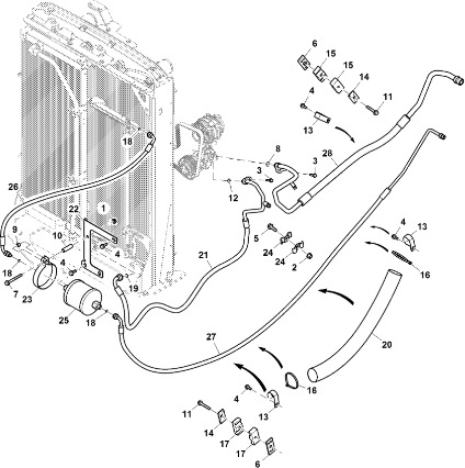John Deere 9470RX - Przewód środka chłodniczego RE579813 (HVAC) - Verwarming/ Ventilatie voor Tractor: afbeelding 1 John Deere 9470RX - Przewód środka chłodniczego RE579813 (HVAC) - Verwarming/ Ventilatie voor Tractor: afbeelding 1
