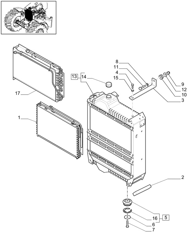 New Holland T6010 Skraplacz 84156148 - Condensor voor Tractor: afbeelding 1 New Holland T6010 Skraplacz 84156148 - Condensor voor Tractor: afbeelding 1