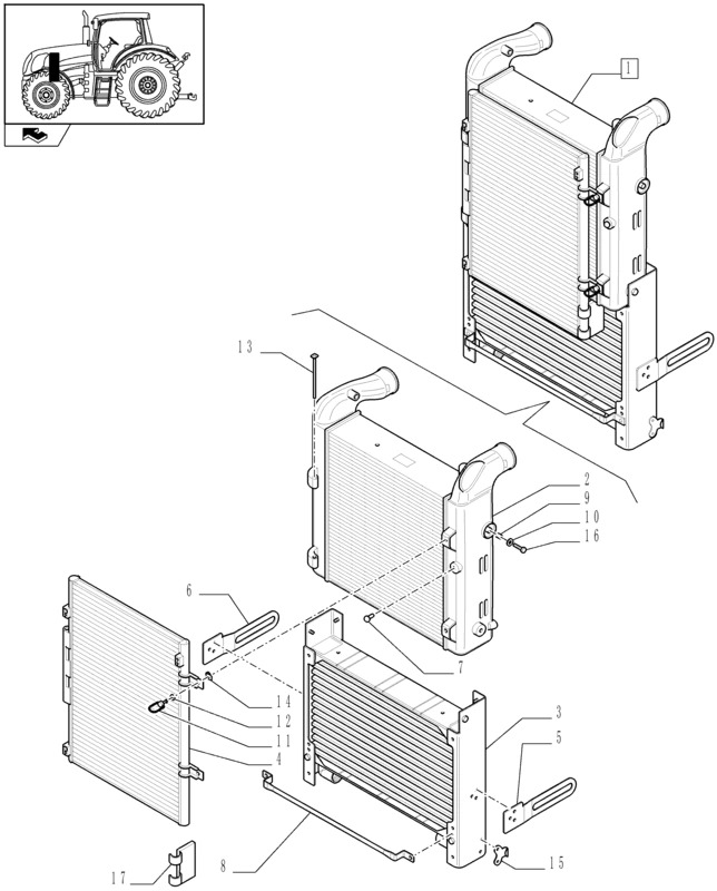 New Holland T6010 Skraplacz 84249272 - Condensor voor Tractor: afbeelding 1 New Holland T6010 Skraplacz 84249272 - Condensor voor Tractor: afbeelding 1