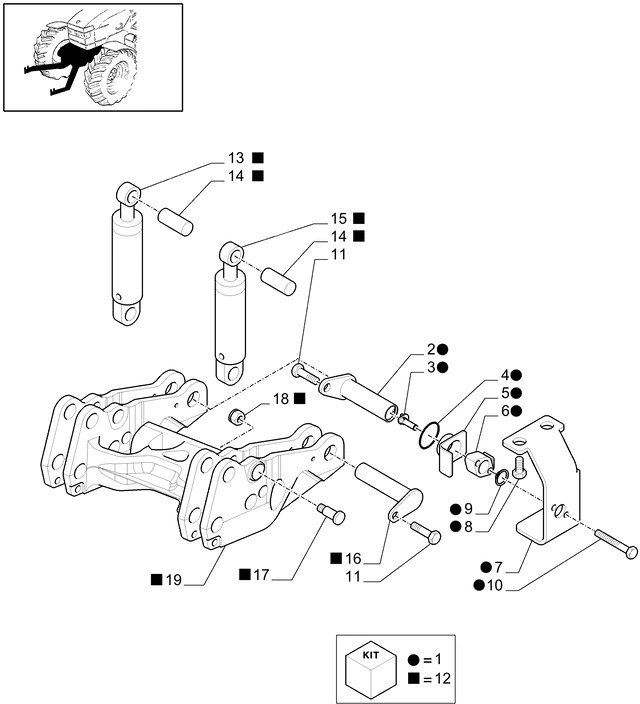 New Holland T6010 T6090 T6070 Siłownik podnośnika 87562625 - Hydraulische cilinder voor Tractor: afbeelding 1 New Holland T6010 T6090 T6070 Siłownik podnośnika 87562625 - Hydraulische cilinder voor Tractor: afbeelding 1