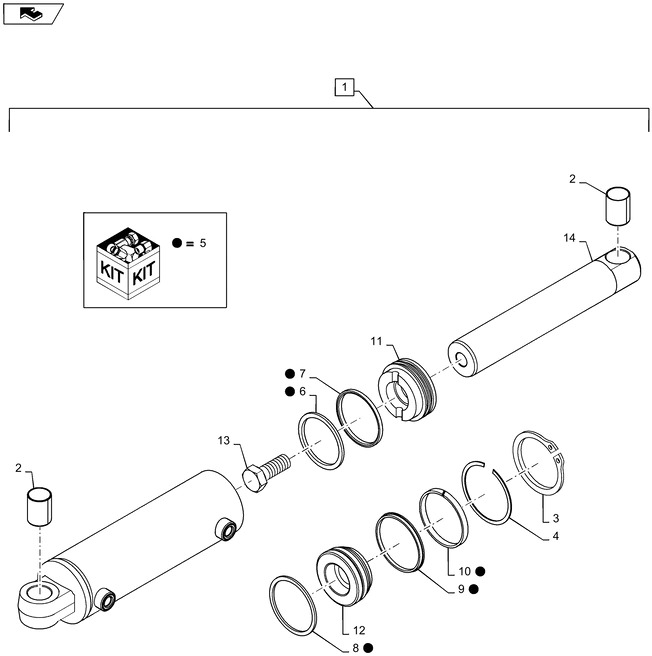 New Holland T6090 Siłownik double acting, 63.5mm rod, 260.4mm stroke 87542726 - Hydraulische cilinder voor Tractor: afbeelding 1 New Holland T6090 Siłownik double acting, 63.5mm rod, 260.4mm stroke 87542726 - Hydraulische cilinder voor Tractor: afbeelding 1