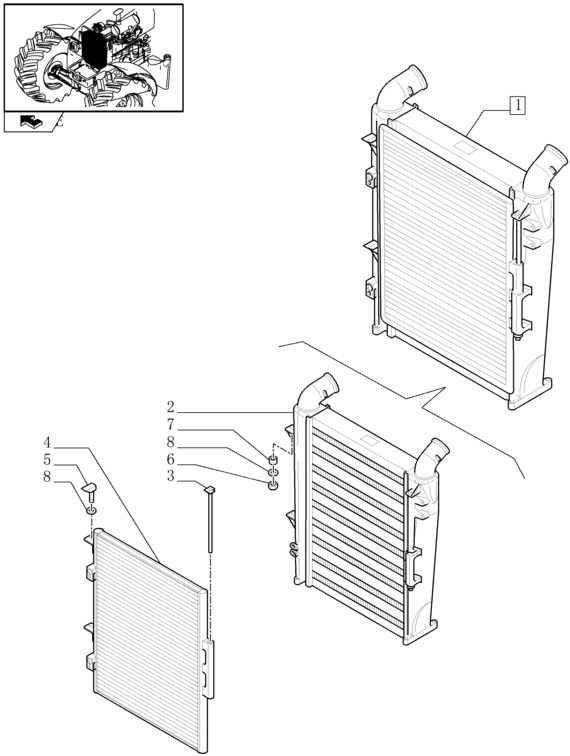 New Holland T6090 Skraplacz 87610901 - Condensor voor Tractor: afbeelding 1 New Holland T6090 Skraplacz 87610901 - Condensor voor Tractor: afbeelding 1
