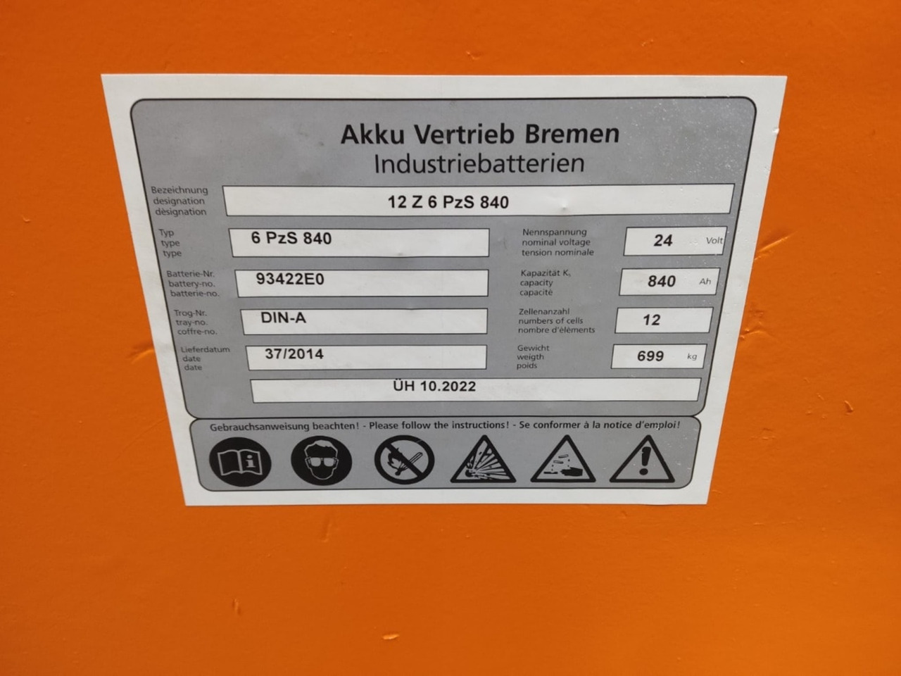AVB 24V 840Ah - Batterij voor Intern transport: afbeelding 2 AVB 24V 840Ah - Batterij voor Intern transport: afbeelding 2