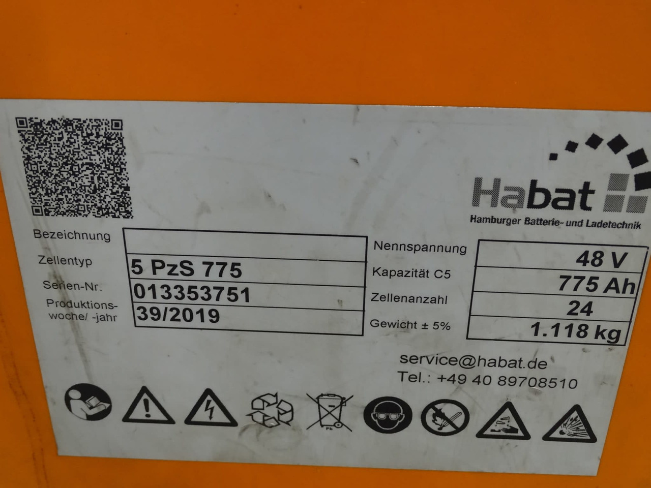 Habat 48V 775Ah - Batterij voor Intern transport: afbeelding 2 Habat 48V 775Ah - Batterij voor Intern transport: afbeelding 2