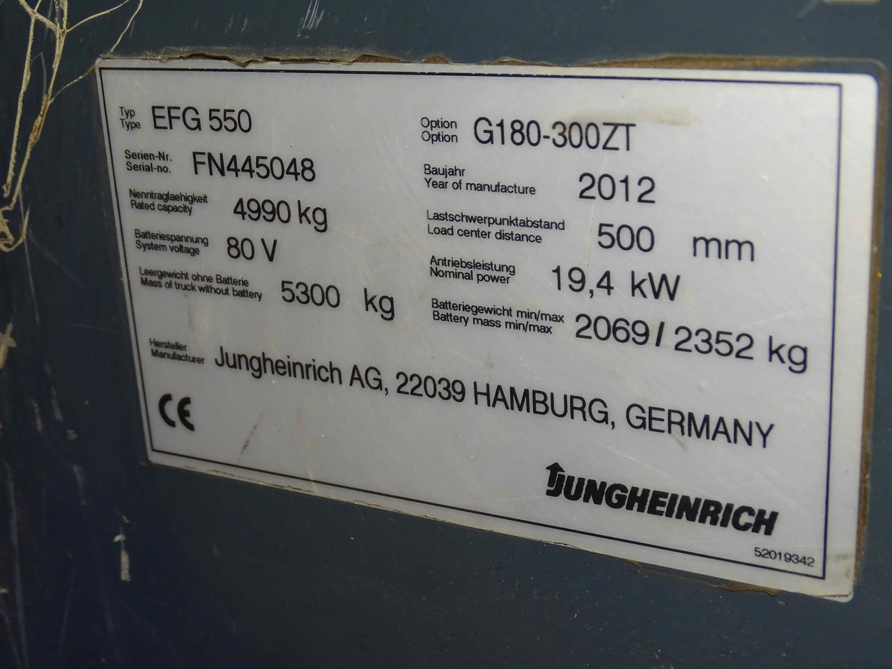 Jungheinrich EFG550 - Elektrische heftruck: afbeelding 2 Jungheinrich EFG550 - Elektrische heftruck: afbeelding 2