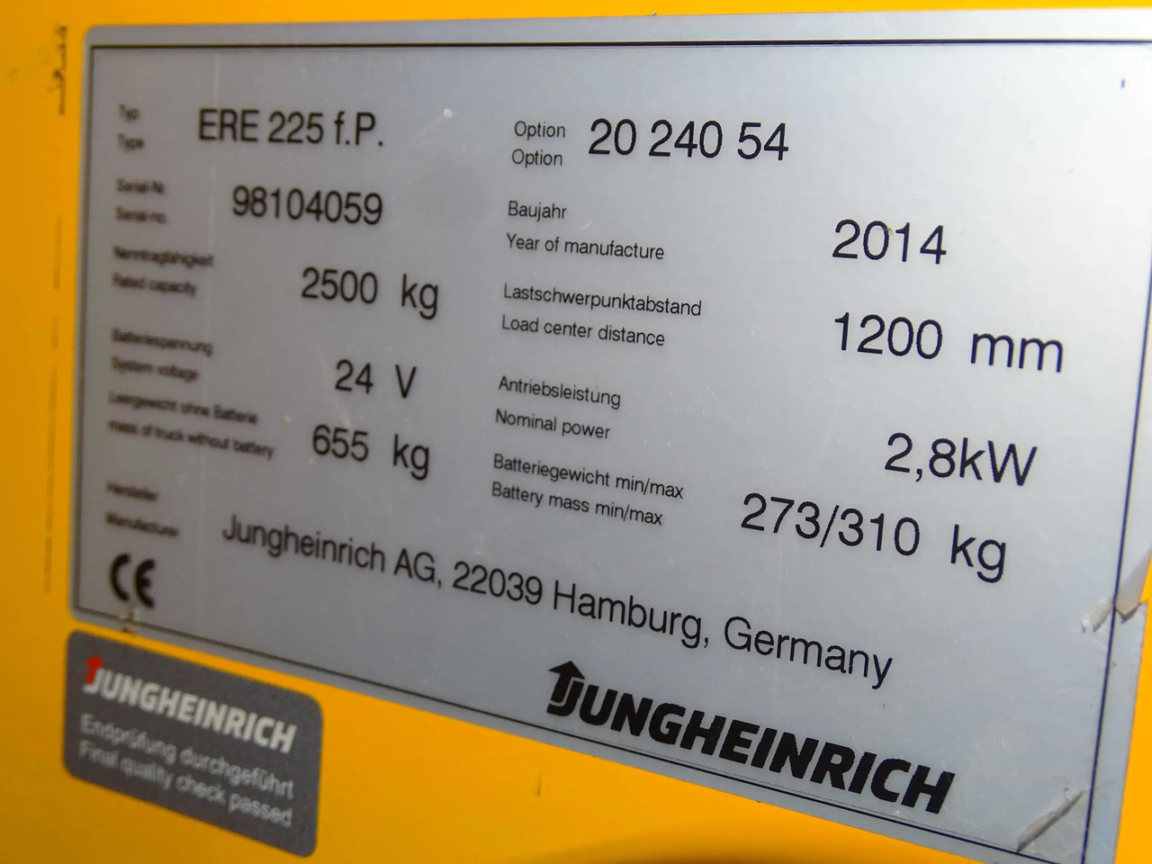 Jungheinrich ERE225/2400 mm - Palletwagen: afbeelding 2 Jungheinrich ERE225/2400 mm - Palletwagen: afbeelding 2