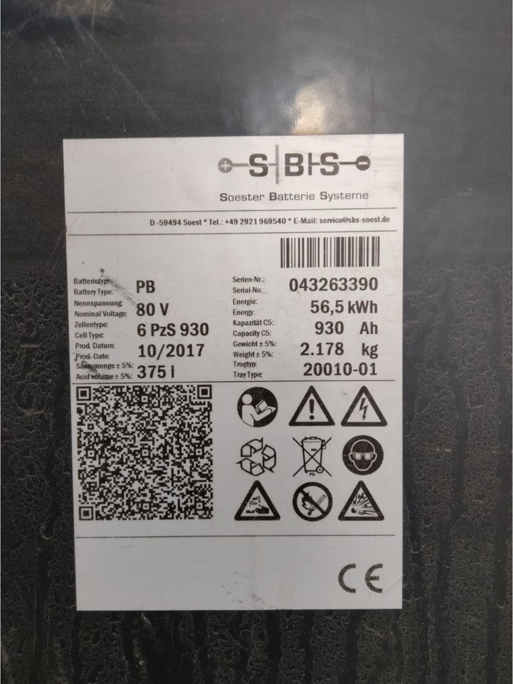 SBS 80V 930Ah - Batterij voor Intern transport: afbeelding 2 SBS 80V 930Ah - Batterij voor Intern transport: afbeelding 2
