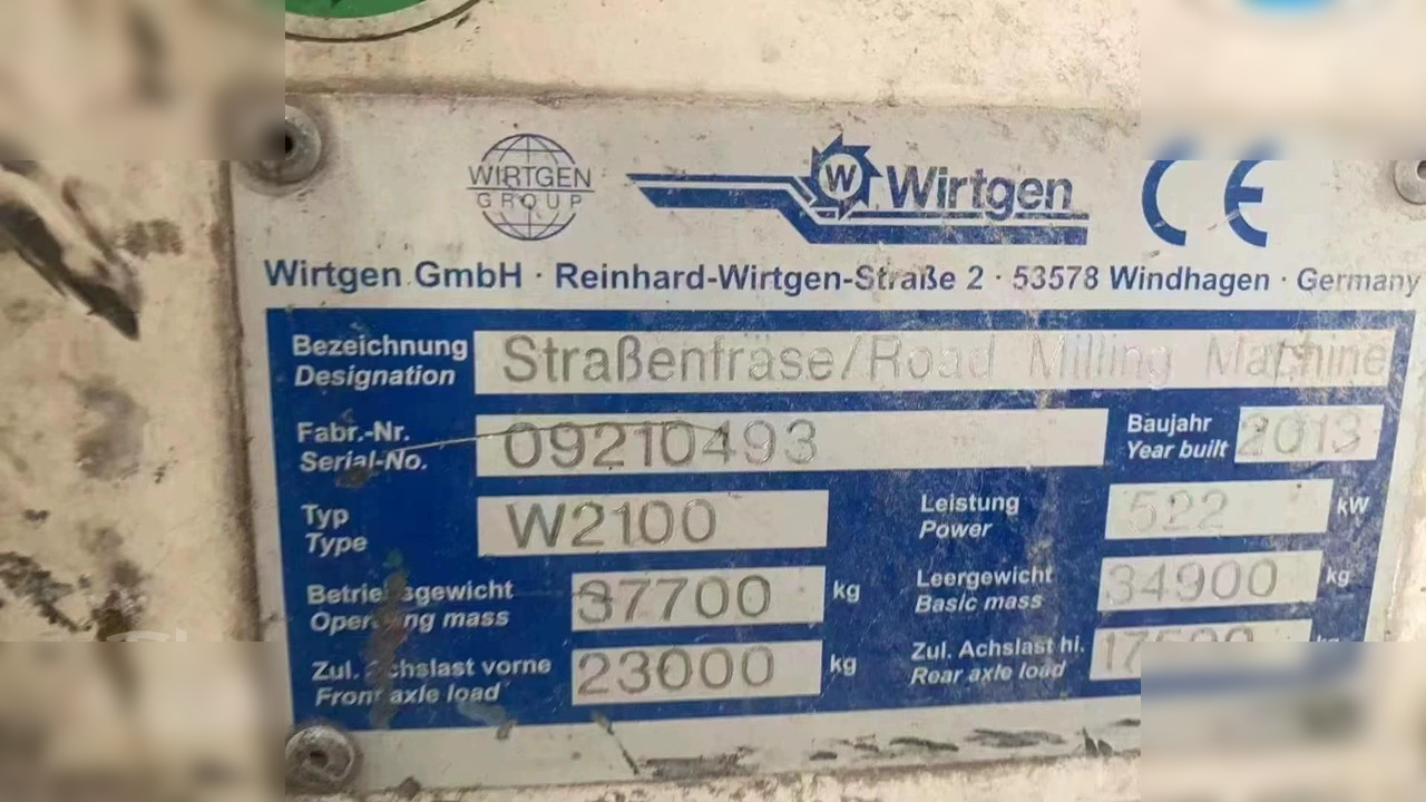 2013 WIRTGEN W2100 - Asfaltfrees: afbeelding 3 2013 WIRTGEN W2100 - Asfaltfrees: afbeelding 3