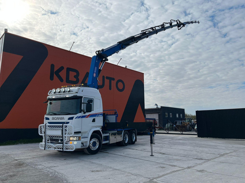 Scania G 490 6x2 HMF 5020 K6 + JIB / RETARDER - Vrachtwagen met open laadbak, Kraanwagen: afbeelding 1 Scania G 490 6x2 HMF 5020 K6 + JIB / RETARDER - Vrachtwagen met open laadbak, Kraanwagen: afbeelding 1