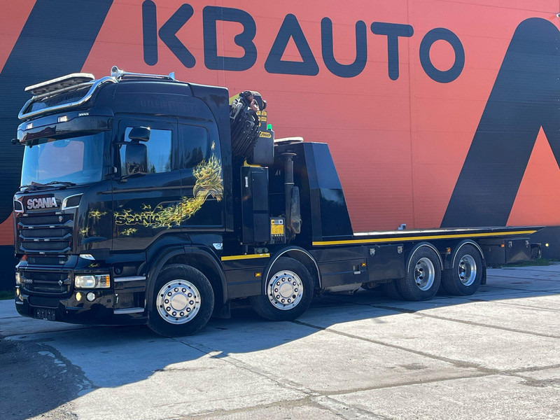 Scania R 560 8x4 PK 34002 / WINCH / FALCOM FAS 12000 / PLATFORM L=6564 mm - Autovrachtwagen vrachtwagen: afbeelding 1 Scania R 560 8x4 PK 34002 / WINCH / FALCOM FAS 12000 / PLATFORM L=6564 mm - Autovrachtwagen vrachtwagen: afbeelding 1