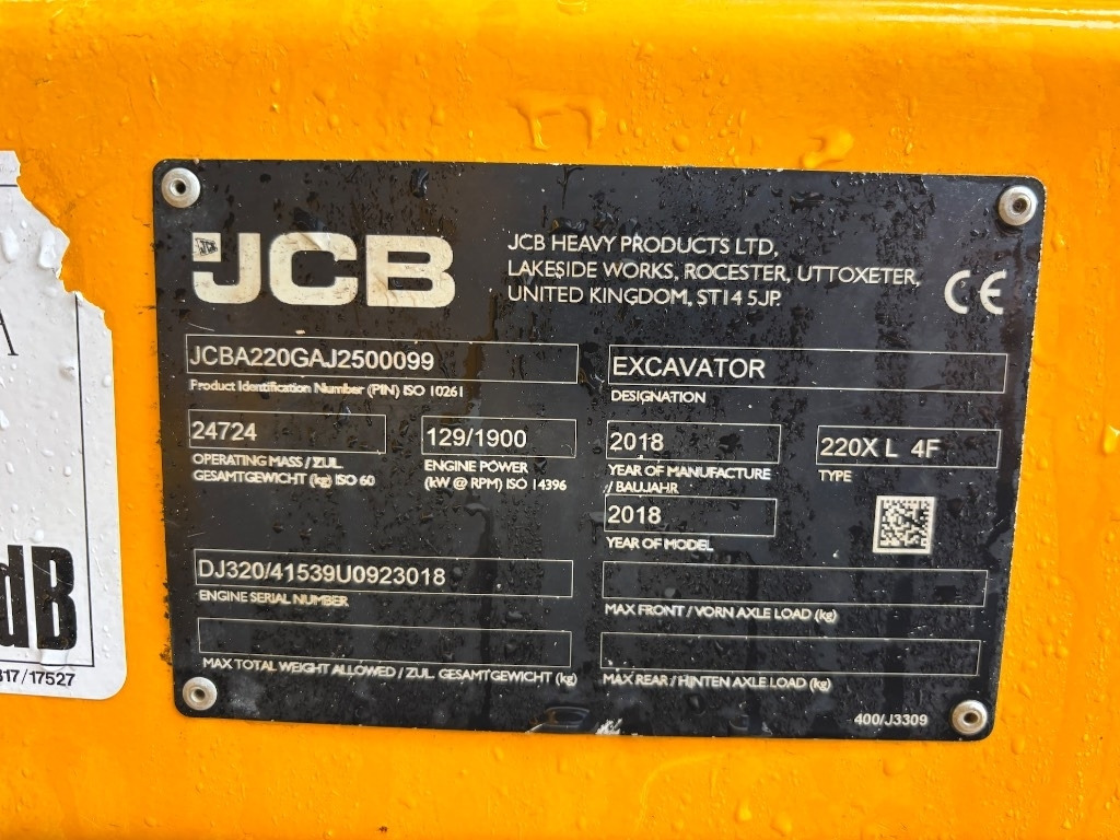 Rupsgraafmachine JCB 220 XL 4F -- 220X lc -- 220 X LC: afbeelding 24