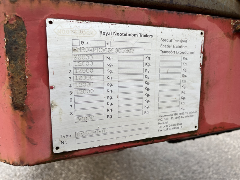 Nooteboom OVB-90-05 / 5 axle 12 Ton Hydraulic / BPW Drum / Ballast Trailer - Open bak met boorden oplegger: afbeelding 5 Nooteboom OVB-90-05 / 5 axle 12 Ton Hydraulic / BPW Drum / Ballast Trailer - Open bak met boorden oplegger: afbeelding 5