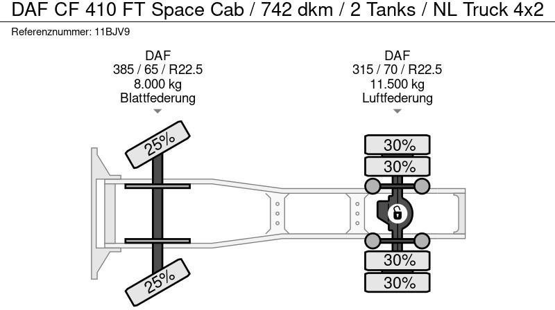 Trekker DAF CF 410 FT Space Cab / 742 dkm / 2 Tanks / NL Truck: afbeelding 20 Trekker DAF CF 410 FT Space Cab / 742 dkm / 2 Tanks / NL Truck: afbeelding 20