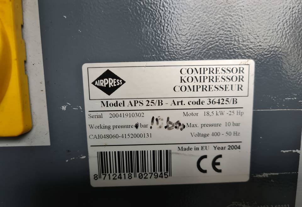 Kompresor śrubowy AIRPRESS APS 25, 18,5 kw, (2) - Luchtcompressor: afbeelding 5 Kompresor śrubowy AIRPRESS APS 25, 18,5 kw, (2) - Luchtcompressor: afbeelding 5