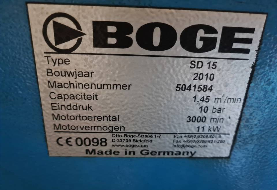 Kompresor śrubowy Boge SD 15, 11 kw - Luchtcompressor: afbeelding 5 Kompresor śrubowy Boge SD 15, 11 kw - Luchtcompressor: afbeelding 5