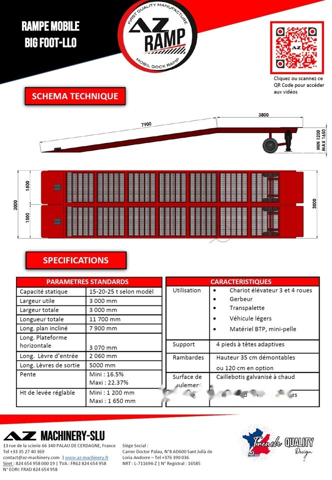 AZ RAMP KING VERSION, BIG FOOT LLO 25T mobile loading ramp - Laadbrug: afbeelding 5 AZ RAMP KING VERSION, BIG FOOT LLO 25T mobile loading ramp - Laadbrug: afbeelding 5