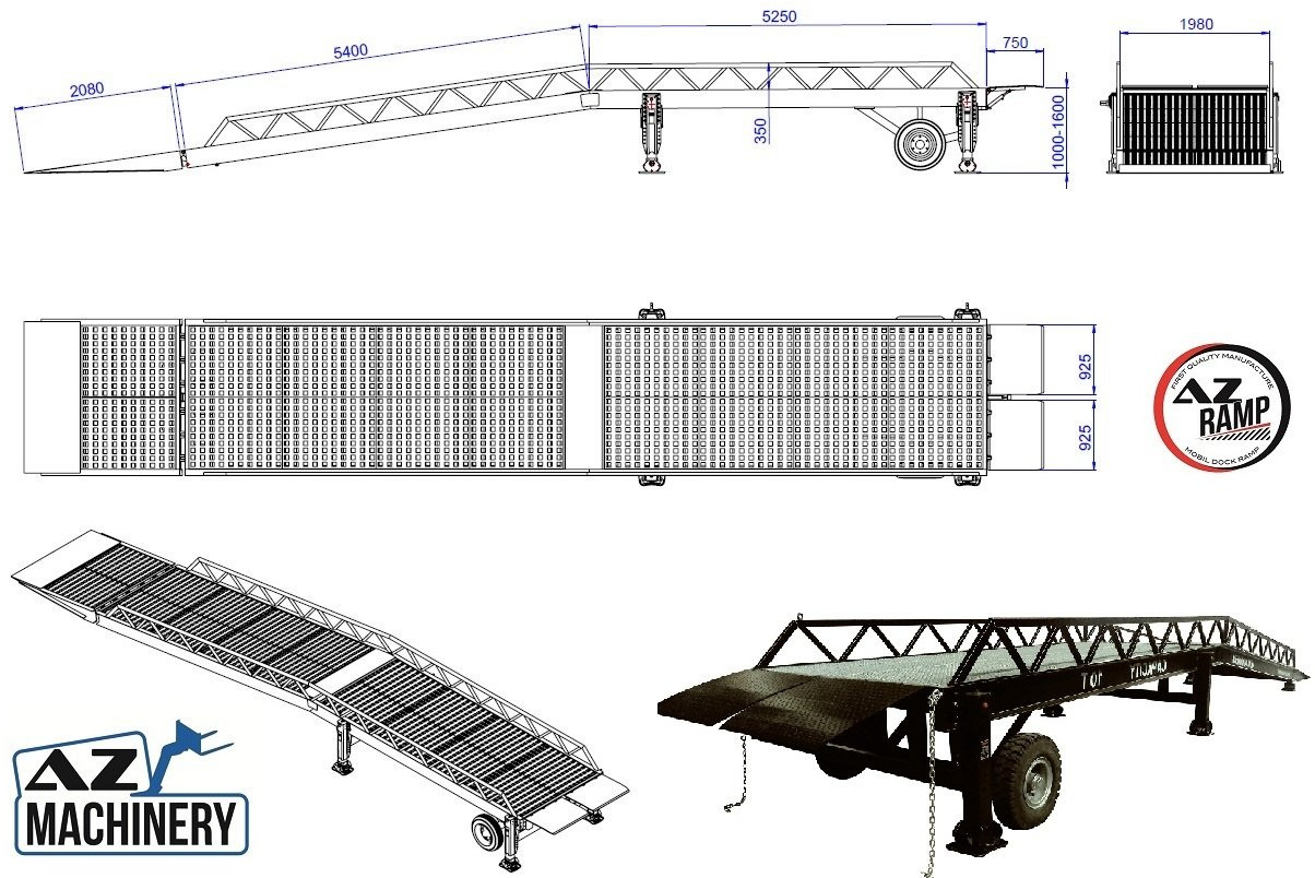 Nieuw Laadbrug Loading Ramp with with hydraulic tilting bridge -  AZ RAMP - STAR LLO- 15 T.: afbeelding 8