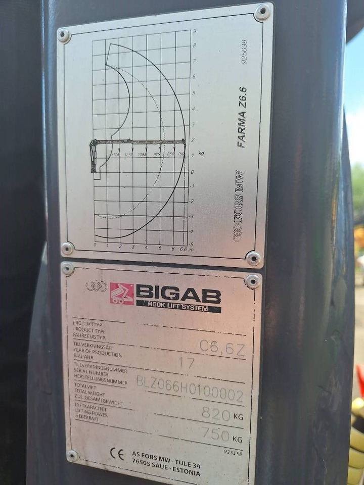 Haakarm/ Portaalarm aanhanger Bigab 10-14: afbeelding 7