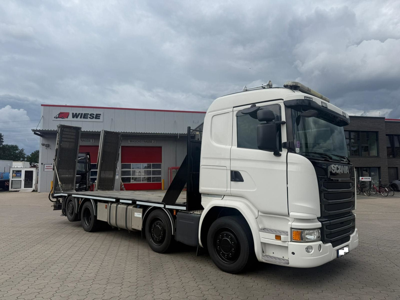 Scania G450 Baumaschinentransporter mit Rampen - Bergingsvoertuig: afbeelding 1 Scania G450 Baumaschinentransporter mit Rampen - Bergingsvoertuig: afbeelding 1