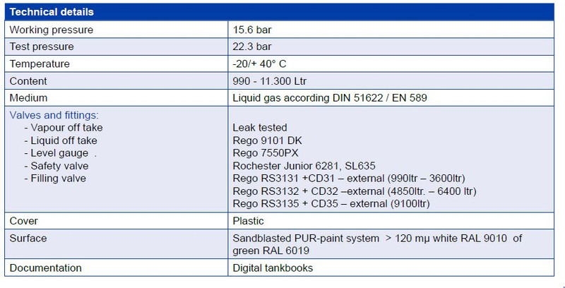 De Visser Propaan/Butaan LPG tank 9100 L gastank Propaan/Butaan LPG tank 9100 L (4,55 ton) Gastank Ø 1250 including tank fittings ID 11.10 L: 7790mm, 1350kg option of heating spiral - Brandstoftank voor Vrachtwagen: afbeelding 5 De Visser Propaan/Butaan LPG tank 9100 L gastank Propaan/Butaan LPG tank 9100 L (4,55 ton) Gastank Ø 1250 including tank fittings ID 11.10 L: 7790mm, 1350kg option of heating spiral - Brandstoftank voor Vrachtwagen: afbeelding 5