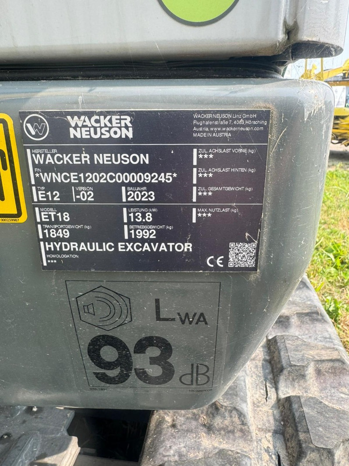 Wacker ET 18 - Minigraafmachine: afbeelding 4 Wacker ET 18 - Minigraafmachine: afbeelding 4